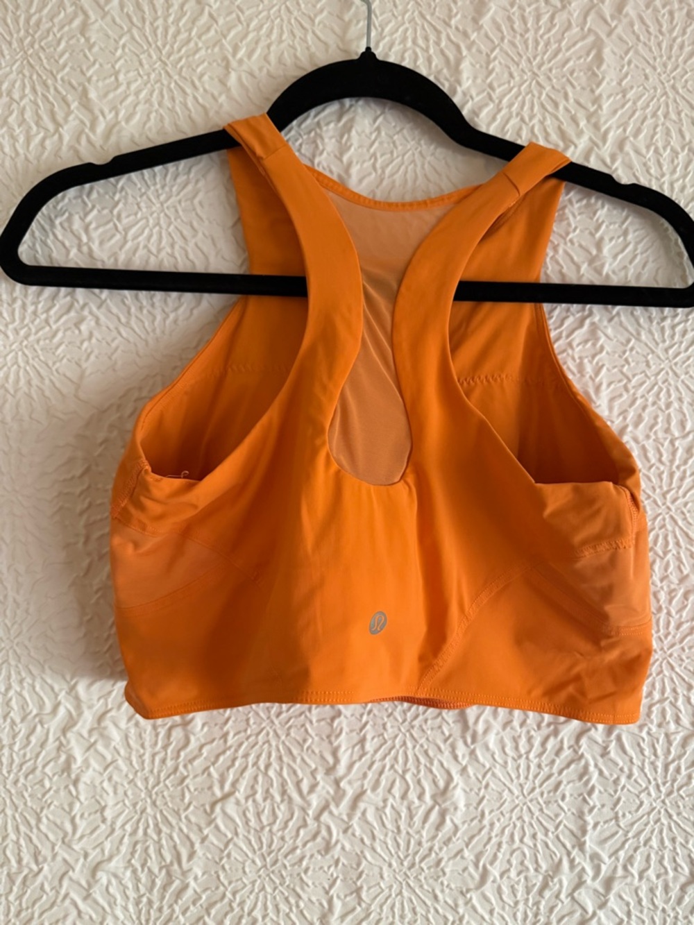 lululemon athletica High-Neck Crop Tank in Bright Orange - Picture 2 of 3